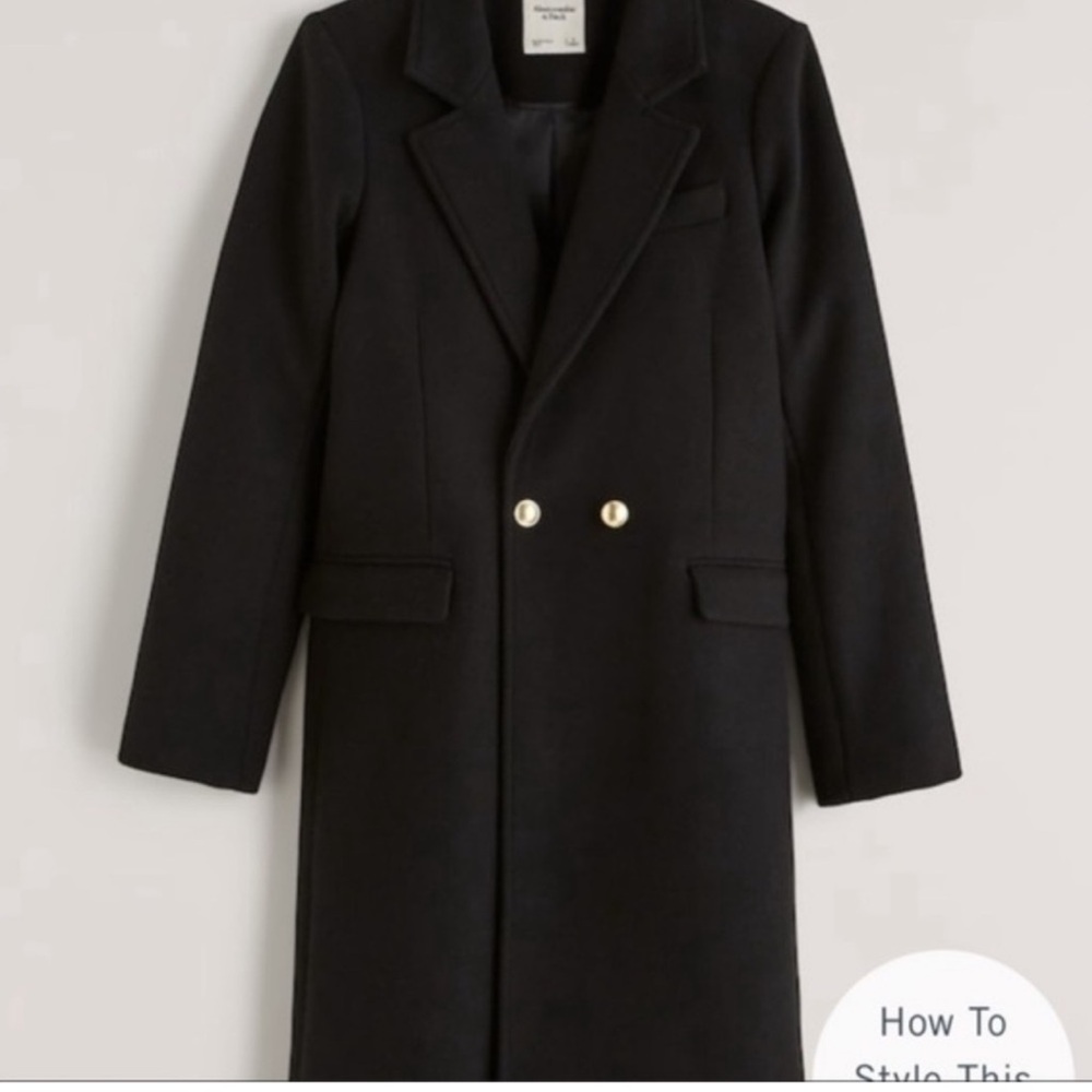 Abercrombie + Fitch Black Coat size XL
